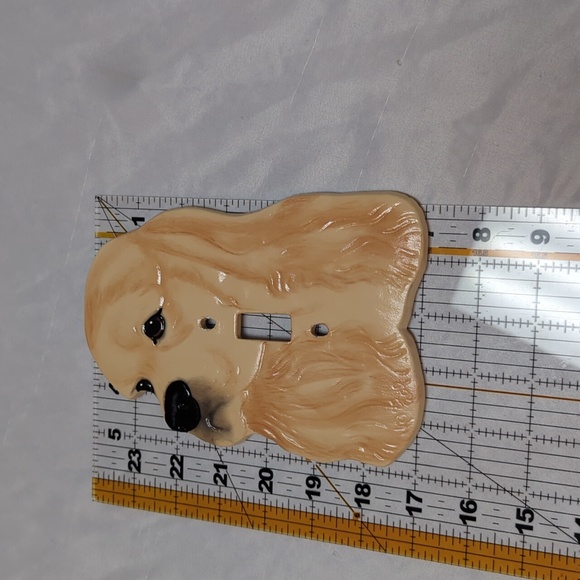 Vintage 1985 Ceramic Cocker Spaniel Hand Painted Light Switch Cover Puppy Dog - Picture 7 of 7